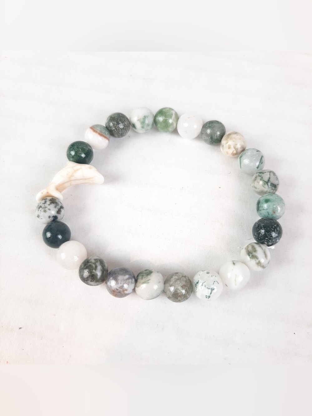Dolphin Rainforest Green Stretch Bracelet